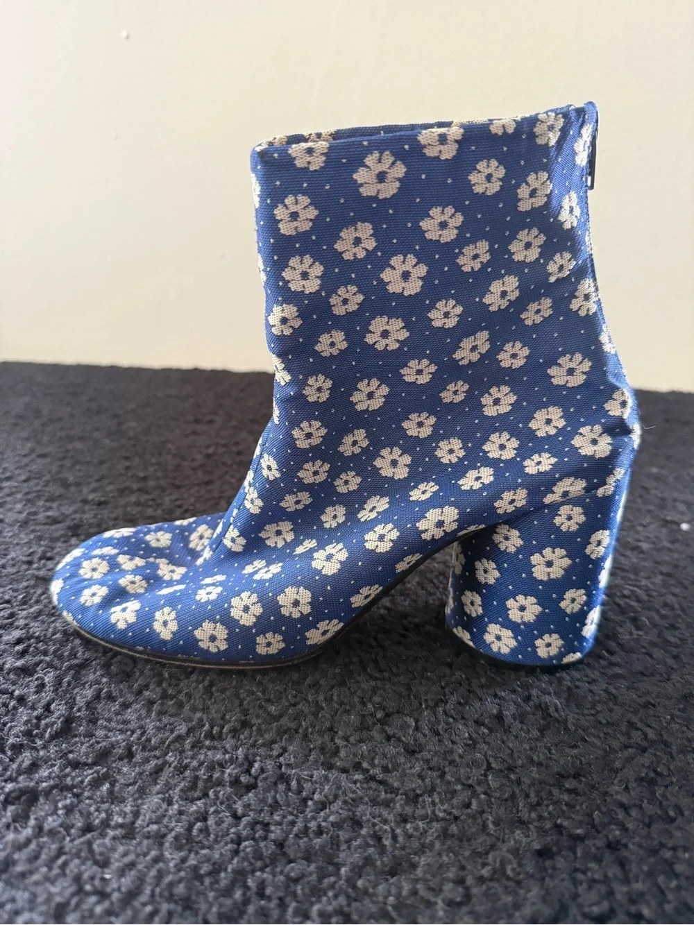 Maison Martin Margiela Blue Floral Ankle Boots